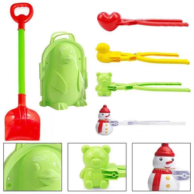 야외 겨울 눈 장난감 세트, 창의적인 클립 눈 장난감, 다기능 모래 점토 몰드 도구, 싸움 메이커 도구 클립, 6 개