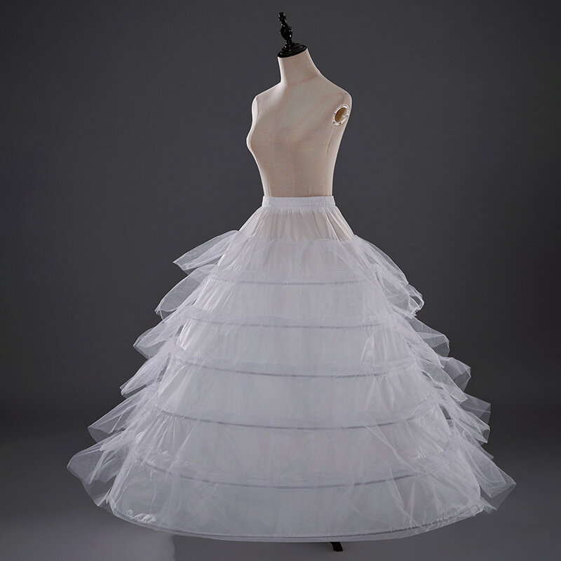 ثوب نسائي طويل لفستان زفاف العروس ، قابل للتعديل من الصلب 6 غزل ، كبير جدا ، 6 دعم تنورة العظام ، تأثيري