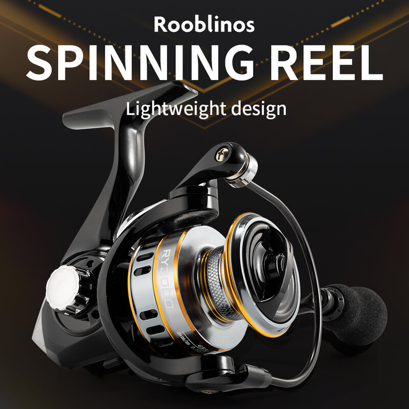 ROOBLINOS RY Spinning Fishing Reel, água salgada e água doce, Metal Frame, suave e resistente, alta velocidade, Spinning