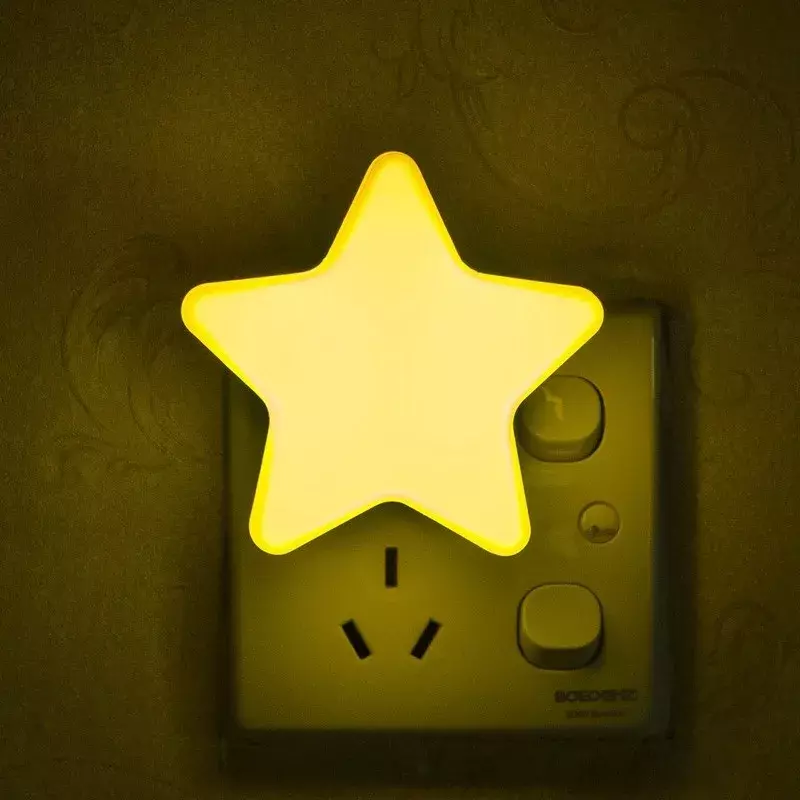 Veilleuse LED en forme d'étoile avec télécommande, lampe à douille, décor de chambre à coucher, appliques murales de chevet, veilleuses de sommeil pour enfants et bébé