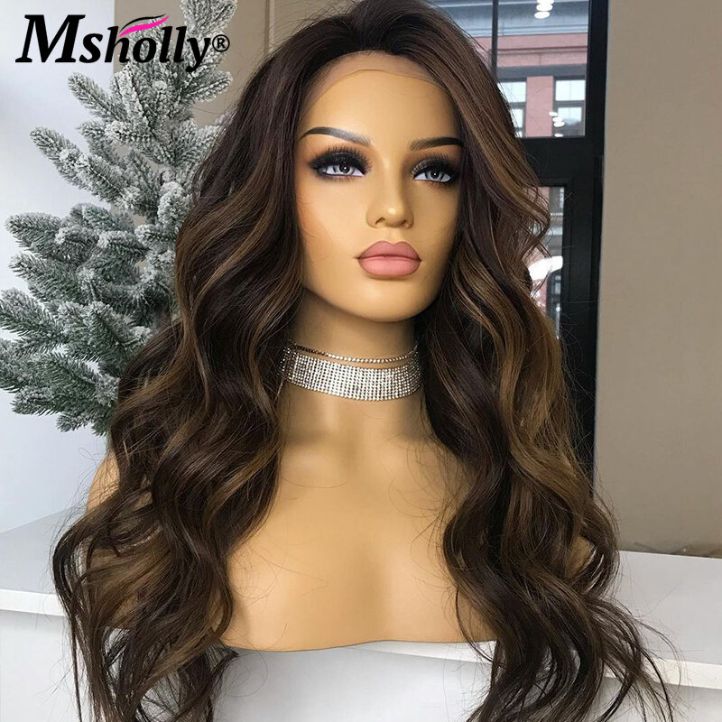 Brown Body Wave 13x4 Lace Front Human Hair Wig Chocolate Brown Transparent Water Lace Wig Remy Water Wave Colored Human Hair Wig