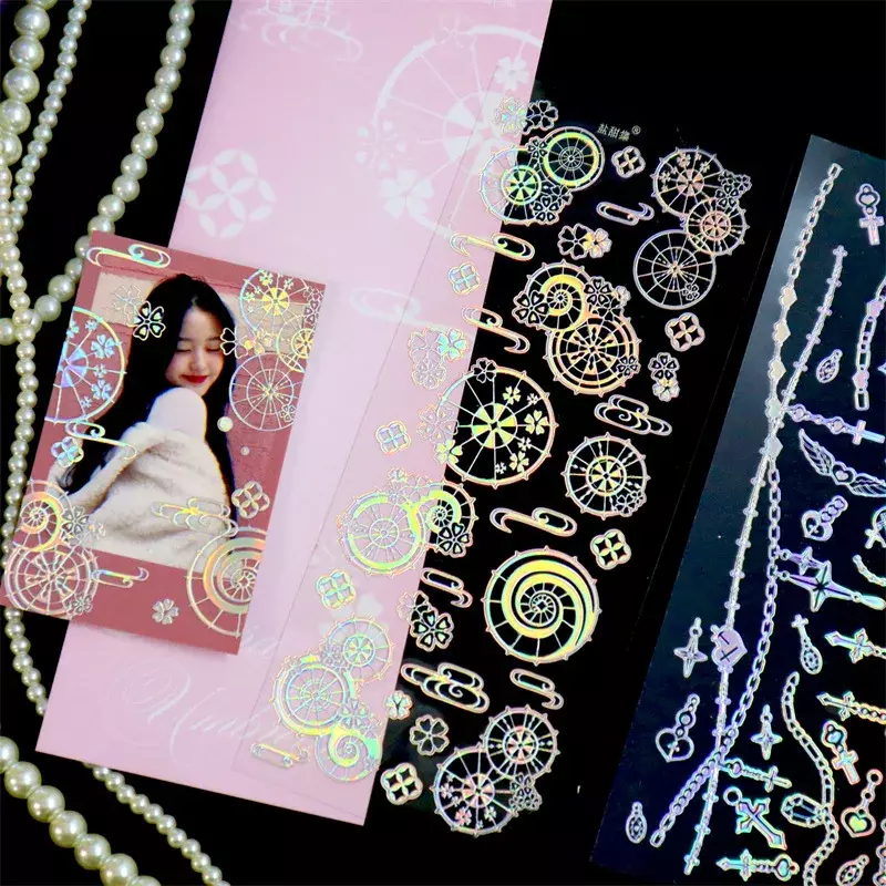 ShuuO stiker Bintang Hati 3D untuk DIY buku tempel perlengkapan jurnal buku besar kolase bahan dekorasi stiker Toploader