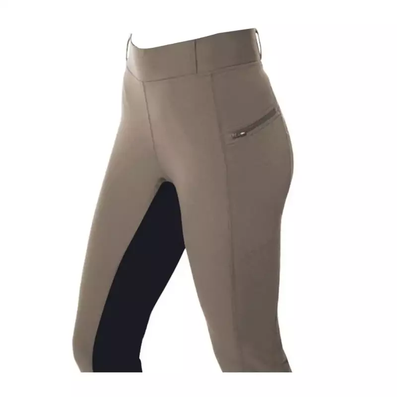 High-waisted Riding Pants High Waist Color Matching Equestrian Pants with Zipper Pockets for Women Slim Fit Breathable Horse
