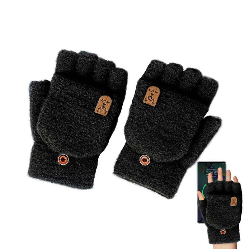 Kids Gloves Hand Wrist Warmer 2-15 Years Boys Winter Cute Flip Gloves Full Finger Stretchy Knitted Warm Children's Mittens