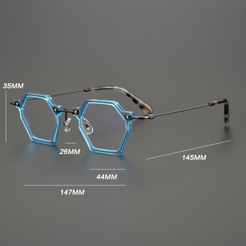 Vintage Designer กรอบแว่นตาไททาเนียมชายสแควร์กําหนดสายตาสั้นกรอบแว่นตาผู้หญิง Retro แว่นตา