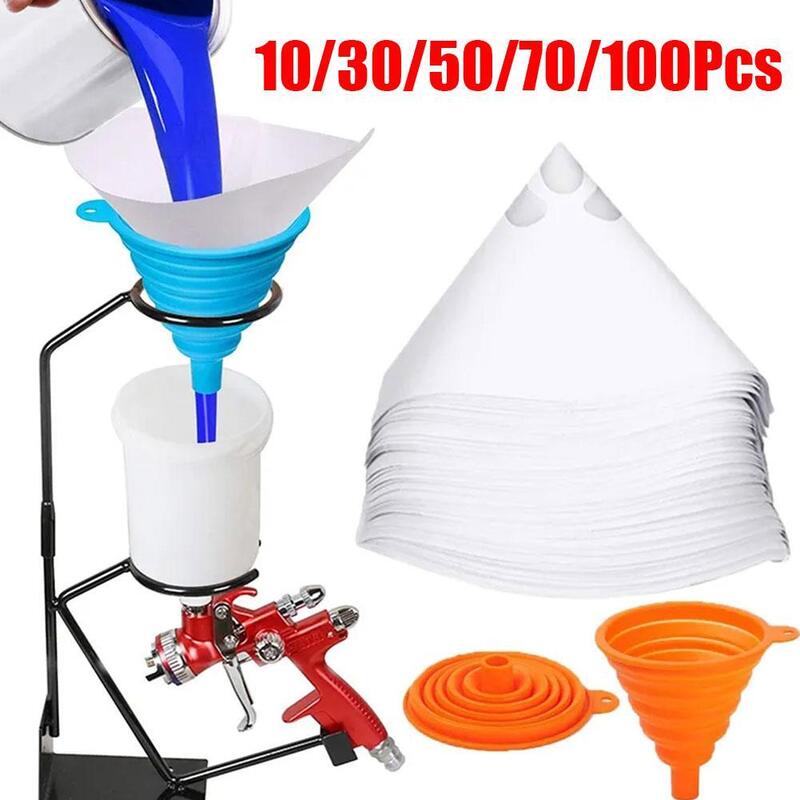 Disposable Paper Filter Paint Spray Mesh Purifying Straining Cup Funnel White Thicken Filter Conical Nylon Funnels Paper Tools