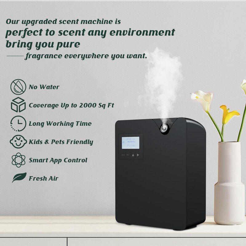Smart Aroma Difusor com App Control, Grande Área De Óleo De Fragrância, Função De Temporizador Automático, Aromatizador Para Hotel E Casa, 300ml