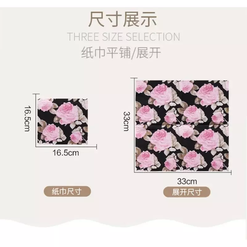Nowy czarnym kwiatem papierowa chusteczka z nadrukiem chiński styl czyste drewno papierowa podkładka papier dekoracyjny 2ply 20pcs/pac 33*33cm
