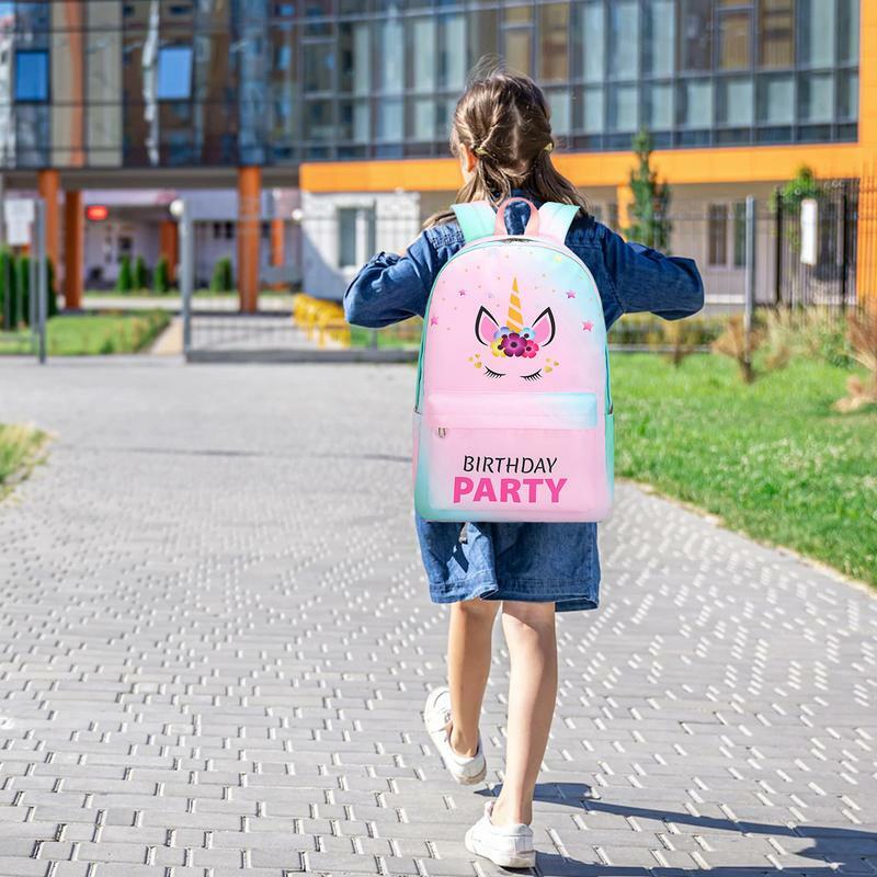 Plecaki dla dziewcząt wodoodporny tornister o dużej pojemności z torbą na Lunch i piórnik torba podróżna dla studentów dla dziewczynek