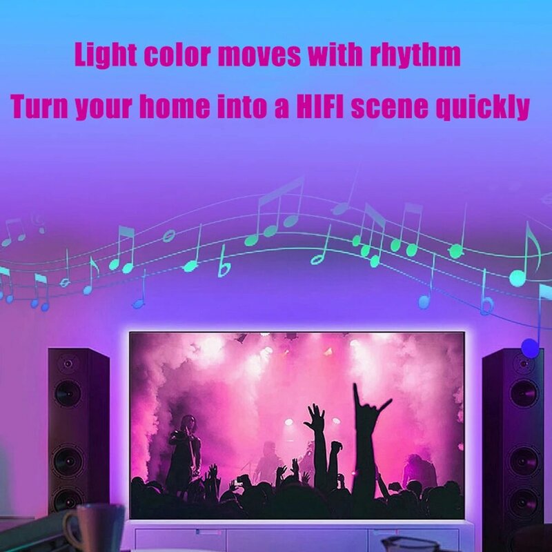 RGB LED TV 백라이트 스트립 라이트, 5050 HDMI 화면 음악 동기화 주변 램프, 5V 다이오드 테이프, PC PS4 XBOX 게임 장치 장식