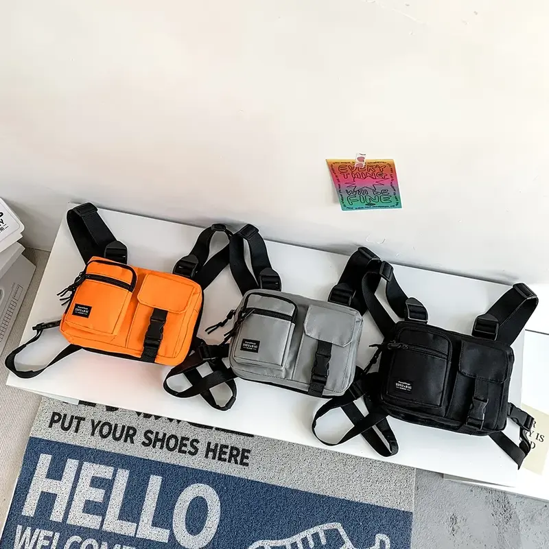 Жилет мужской из ткани Оксфорд, нагрудная сумка с рисунком, поясная сумочка в стиле хип-хоп, уличная одежда унисекс