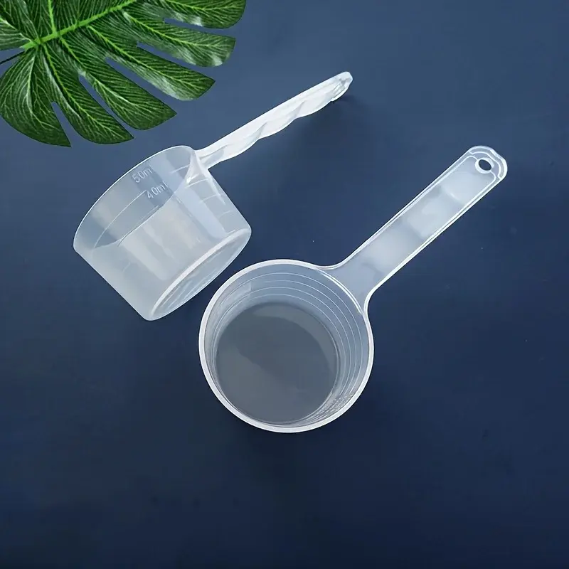 5pcs 50ml Transparent Measuring Spoon Graduated Measuring Cups for Flour Rice Portable Kitchen Tool Household Large Meal Spoon