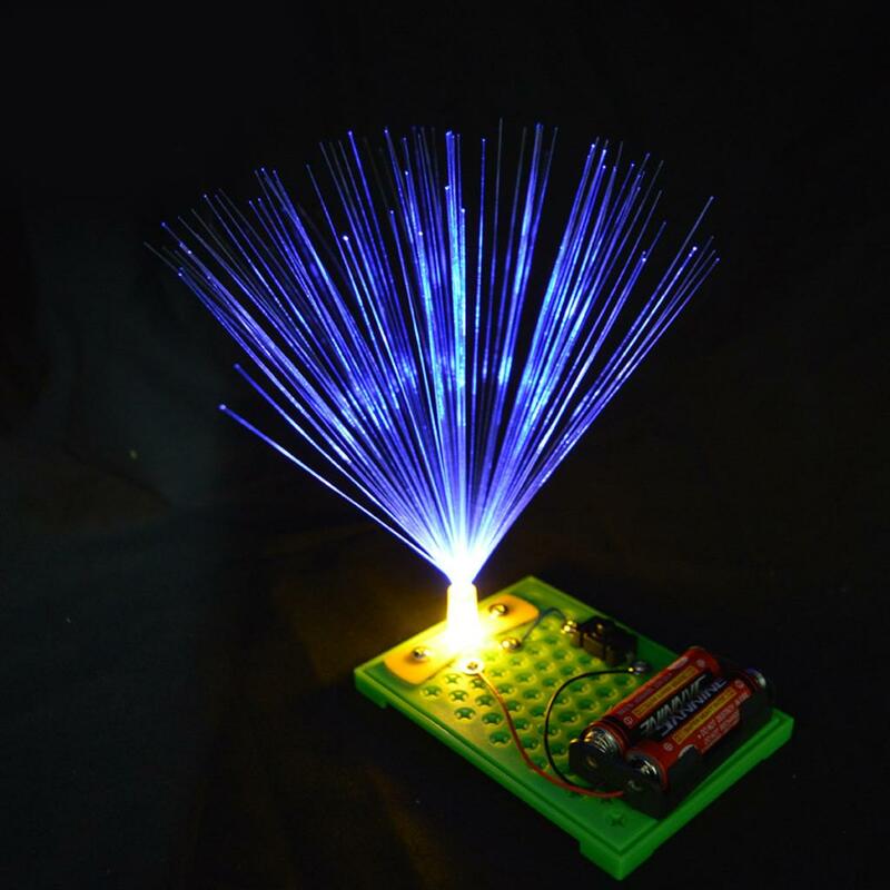 Luces de fibra óptica coloridas para niños, juguete educativo de montaje DIY, experimento s