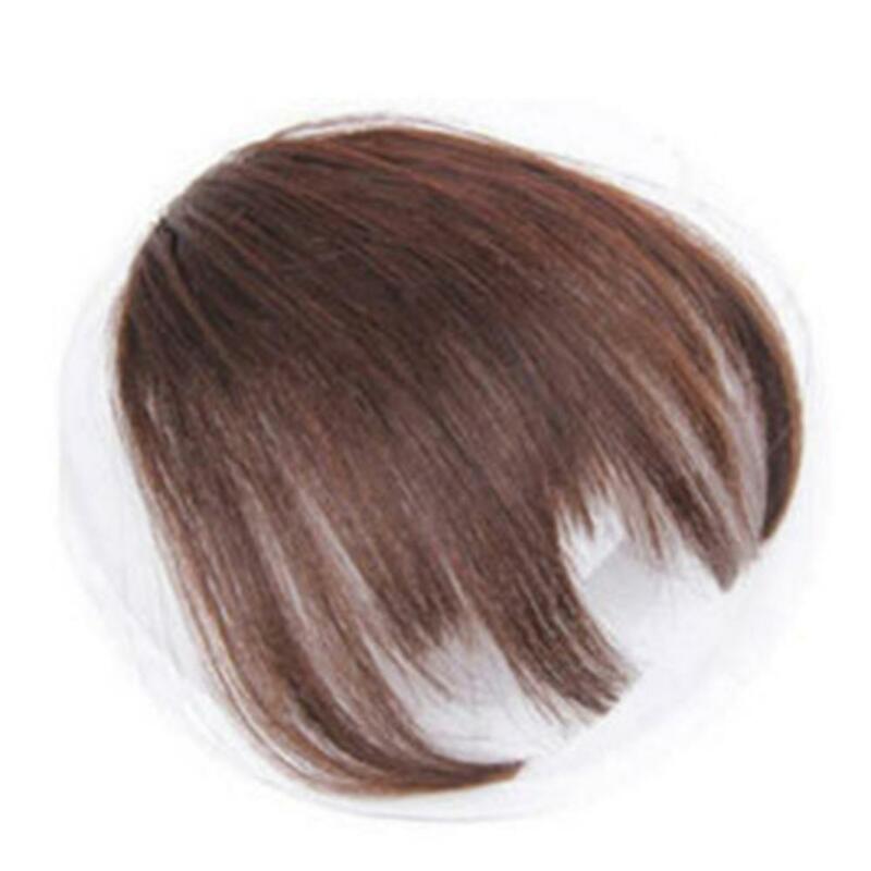Estensione dei capelli In fibra ad alta temperatura frangia sintetica ad aria marrone nero Clip di estensione della frangia dei capelli finti In accessori per posticci