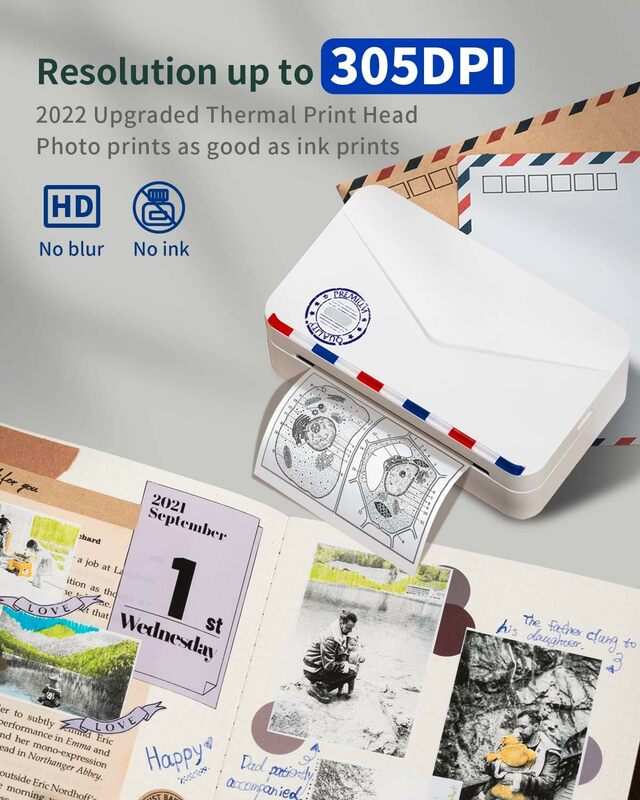 Kertas M04S untuk Printer M04AS M03AS kertas termal Phomemo M03 / M03AS / M04S / M04AS Printer, merah muda, biru, Lavender ungu