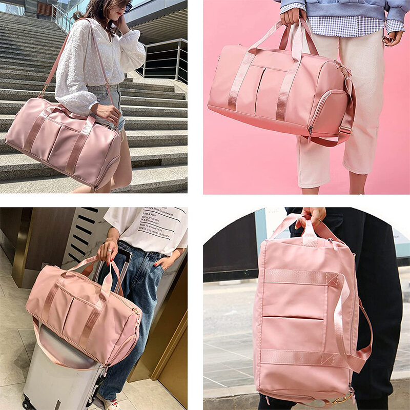 Borsone personalizzato di grande capacità borsa da palestra sportiva ricamata borsa da Yoga borsa da viaggio tasca bagnata e asciutta e scarpiera