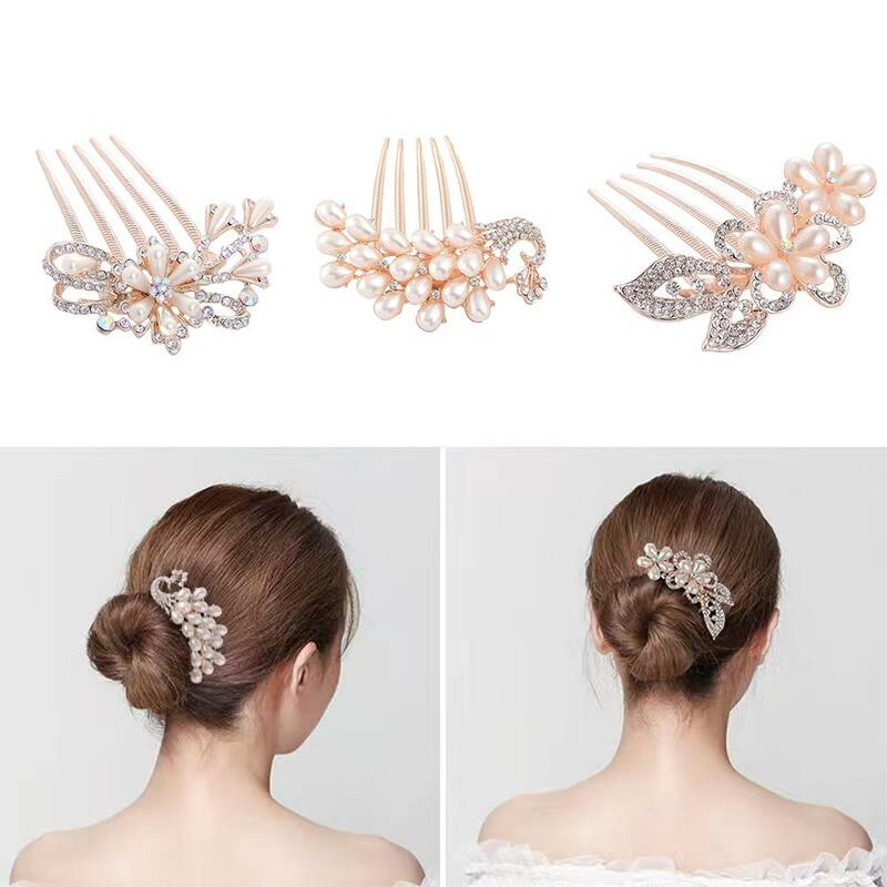 Hair Plug Pearl Hair Comb Comb Insertion Butterfly Hair Elegant Accessory Knot Coil Alloy Hair Hair Insertion Inserts Rhine V7X3
