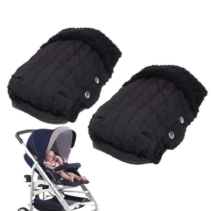2pcs Stroller Gloves Pram Accessory Stroller Mitten Winter Warm Gloves Pram Hand Muff Mitten Kids Pram Stroller Accessories