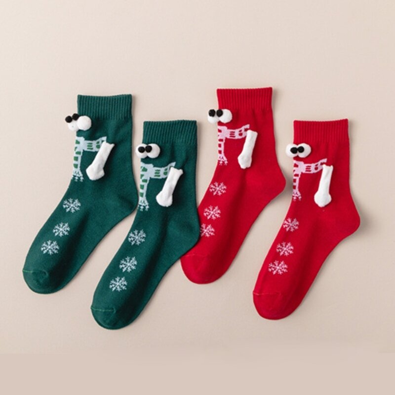1 пара милых носков с героями мультфильмов, хлопковые носки, милые стильные рождественские носки F0S4
