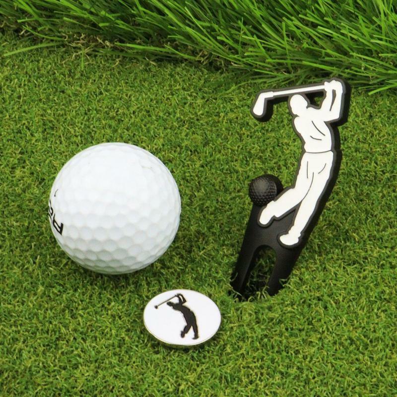 Alat perbaikan Divot Golf, hijau, klip topi penanda bola logam tahan lama, alat hijau kreatif, klip topi penanda bola portabel
