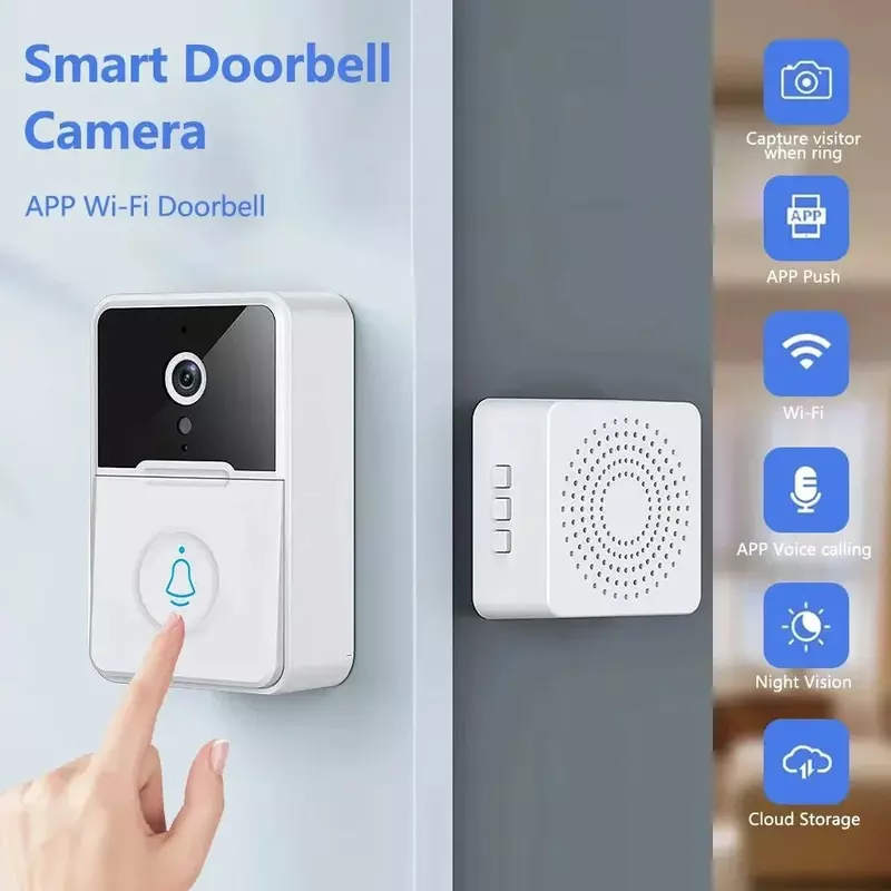 Wifi video türklingel drahtlose hd kamera pir bewegungs erkennung ir alarm sicherheit smart home türklingel wifi intercom