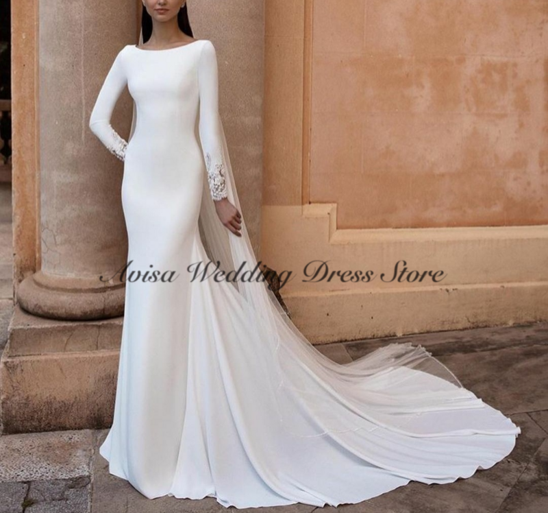 Boho Wedding Dress Chiffon Side Split robe de mariée fluide Long Sleeve Appliques Lace Up Bridal Gowns For Bride Backless
