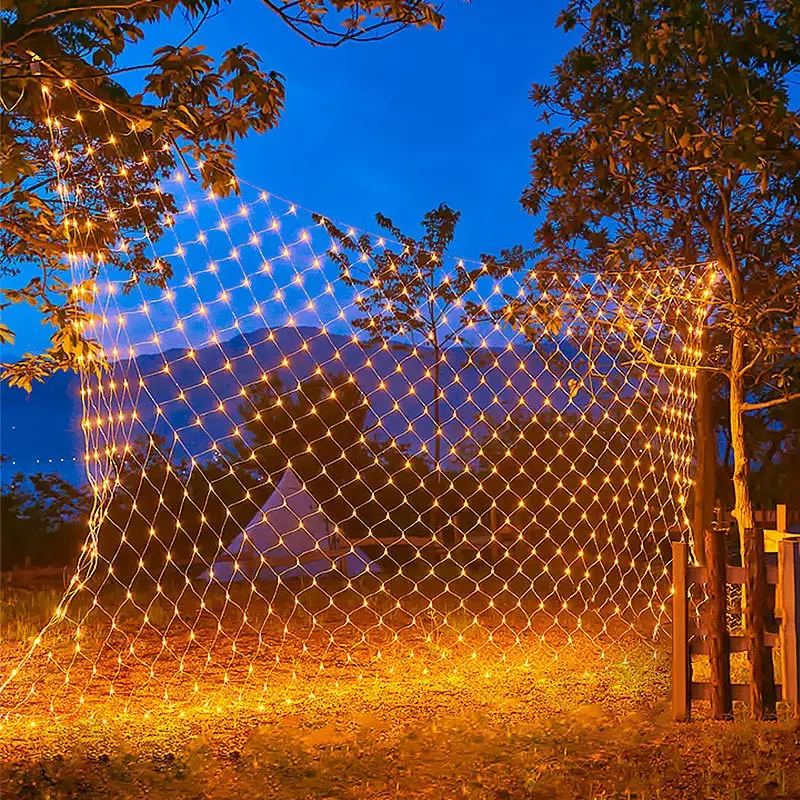 Guirlandas de Natal LED String, Net Lights, Mesh Fairy, Xmas Party, Jardim, Decoração de casamento, Cortina, 4x6m, 3x3m