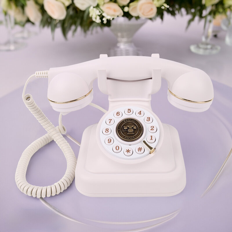 Audio księga gości telefon retro rotacyjny styl antyczna książka audio wiadomość telefoniczna dyktafon vintage telefon na przyjęcie weselne