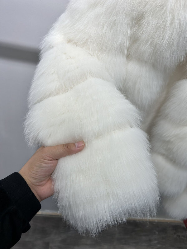 Меховое пальто с воротником-стойкой, Короткая свободная однотонная модель, теплый и удобный дизайн, новинка зимы 2023, 1128