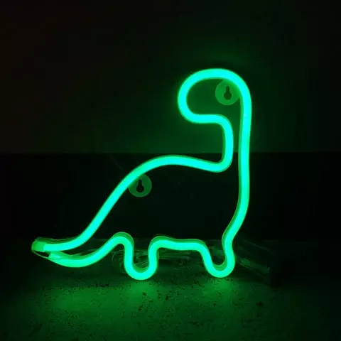 Applique Murale LED en Forme de Dinosaure, Néon Coloré, Luminaire Décoratif d'Nik, Idéal pour une Chambre à Coucher
