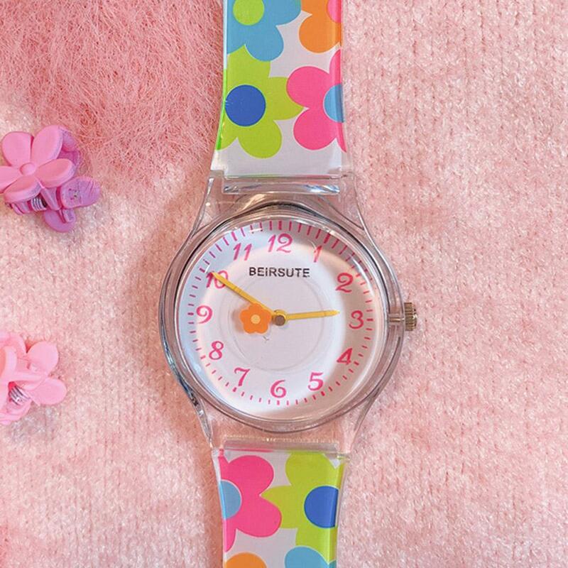 Relógio de geléia estilo coreano para meninas, relógio de flores coloridas para alunos do ensino médio, relógio de doces bonito R2A7, moda