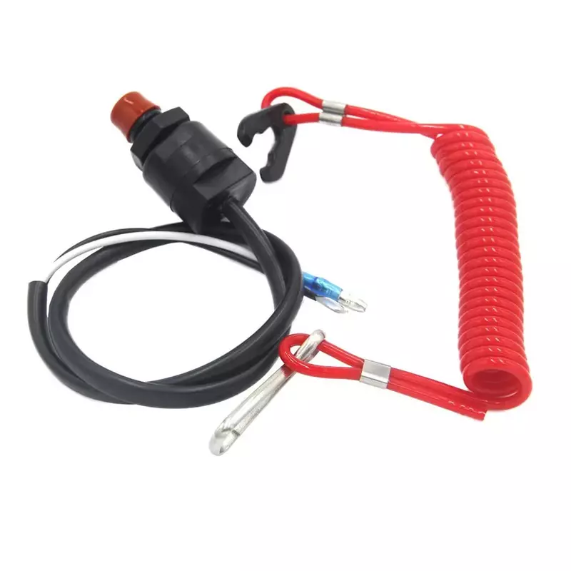 Outboard Engine Motor Scooter ATV Kill Stop Switch Safety Tether Cord Lanyard