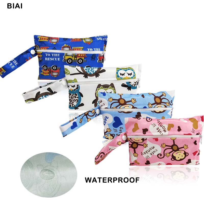 BIAI 14*20CM 1PCS Waterproof Wet Bag Zipper Reusable Bag Washable Sanitary Napkin Storage Bag Small Storage Bag for Baby Women