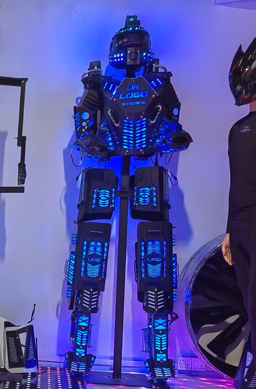 LED Mega plastik Stilts Walker Traje de Robot Led kostum dengan baterai Kryoman acara kinerja alat peraga pengiriman gratis