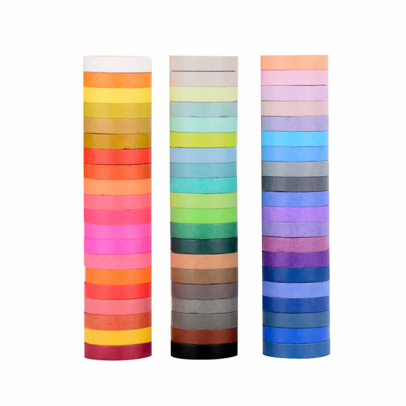 Op Maat Gemaakte Productgf Populaire 60 Kleuren Geschenken Decoratie Kleurrijke Washi Tape Set, Ambachtelijke Plakboek Custom Decoratieve Ma