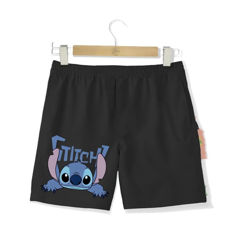 Disney Cartoon Stitch Beach Pants infantis, calções esportivos casuais para meninos e meninas, venda quente, novo, verão, 2022