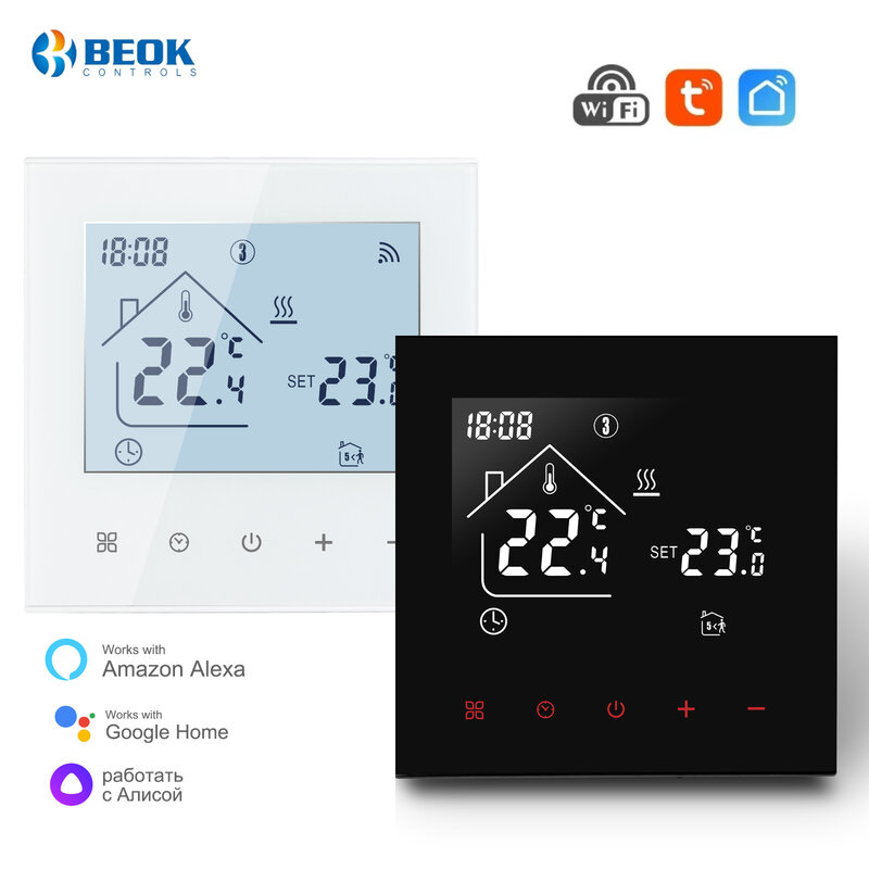 Beok Tuya Wifi Slimme Thermostaat Voor Elektrische Warm Vloerverwarming Water Gas Boiler Temperatuur Controller Google Home Alexa Alice