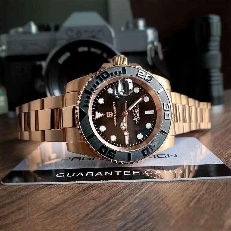 PAGANI DESIGN sportowy męski zegarek mechaniczny szafirowy luksusowy automatyczny zegarek dla mężczyzn wodoodporny zegar ze stali nierdzewnej