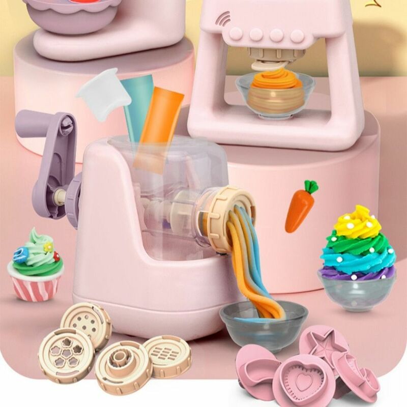 요리 장난감 시뮬레이션 주방 아이스크림 기계, 주방 장난감 국수, 다채로운 클레이 파스타 기계, 안전한 함부르크 여아