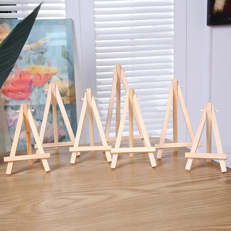 1 pz Mini cavalletto in legno naturale cornice treppiede Display riunione matrimonio tavolo numero porta carte di nome bambini pittura artigianato