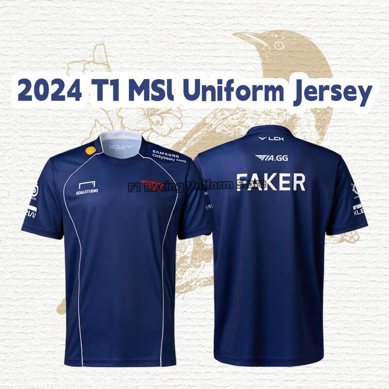 SKT T1 Esports 2024 T1 MSI Uniform Jersey LCK T1 FAKER Uniform Tshirt Keria Gumayusi Oner Zues Team Uniform Jersey Shirt Fan Tee