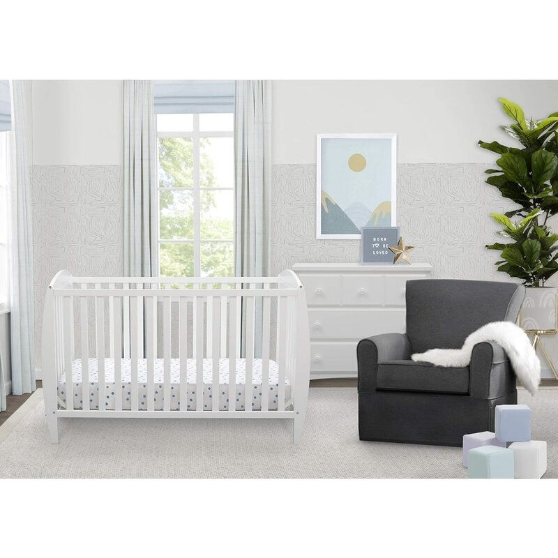 Children 4-in-1 Convertible Baby Crib Kids Bed Frame Bed Bases & Frames Furniture