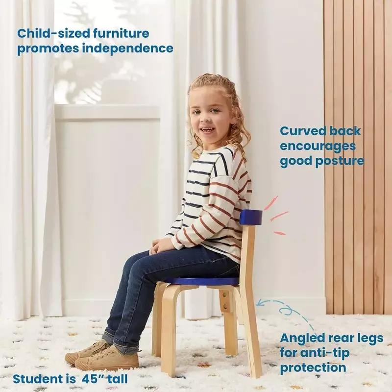 Juego de mesa redonda y silla con respaldo curvo para niños, mesa redonda de Bentwood, escritorio para niños, sillas y taburetes, estudio para niños