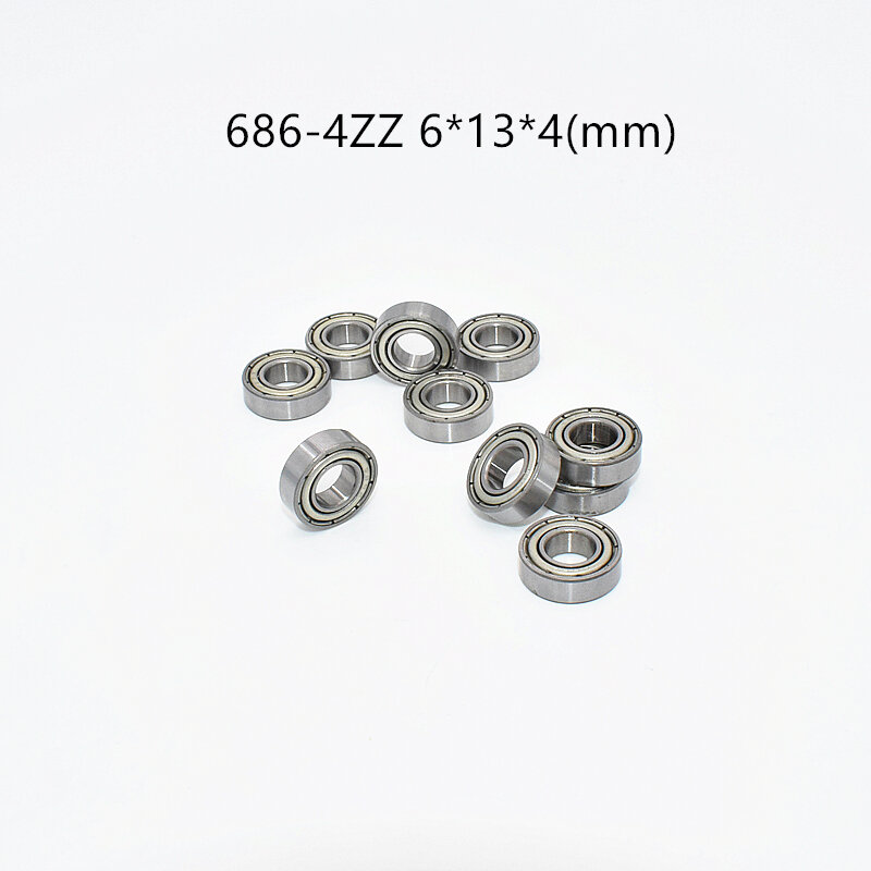 Rodamientos 686ZZ 6*13*5(mm) 686/3.5ZZ 6*13*3,5 (mm) 686/4ZZ 6*13*4mm Metal sellado, accesorios de acero cromado, 10 piezas
