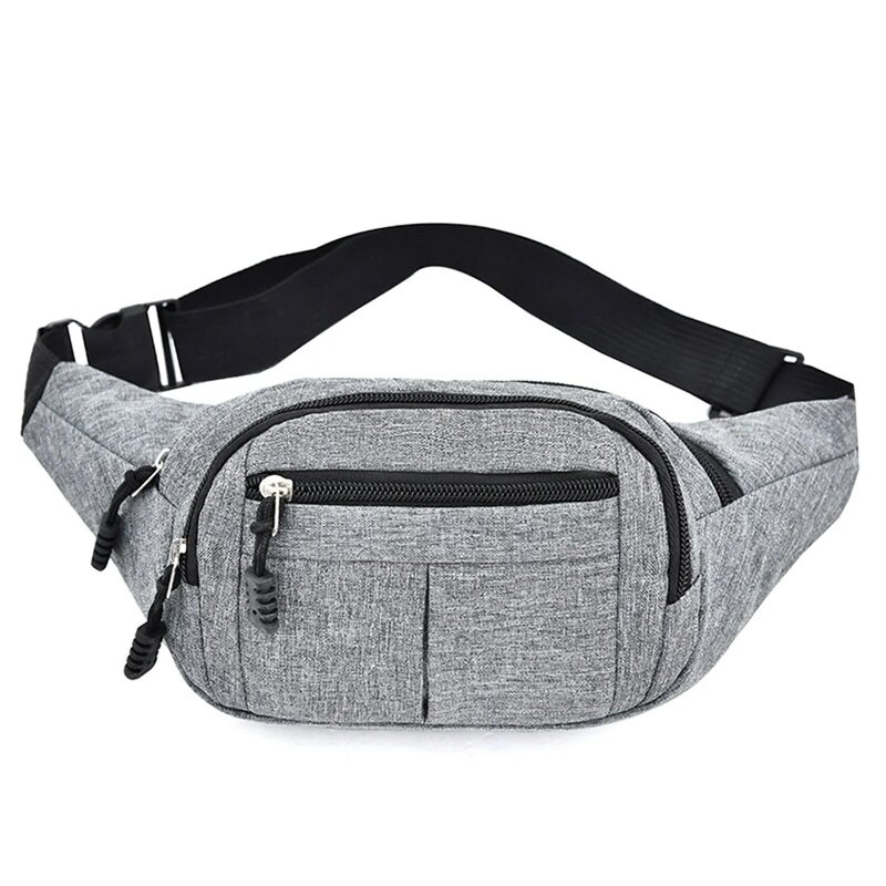 Men's Casual Oxford Chest Bag Zipper Close with Multi-pocket Design for Unisex Hiking Daypack