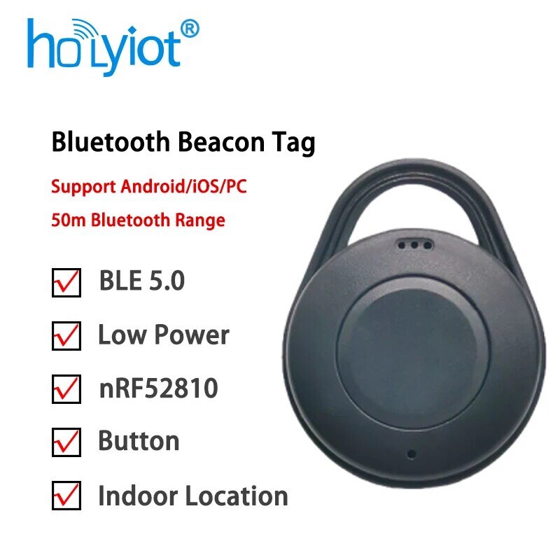 Holyiot NRF52810 Beacon Tag Bluetooth 5.0 Low Power Consumption Sensor Wireless Module lBeacon Eddystone for lOT Smart Home