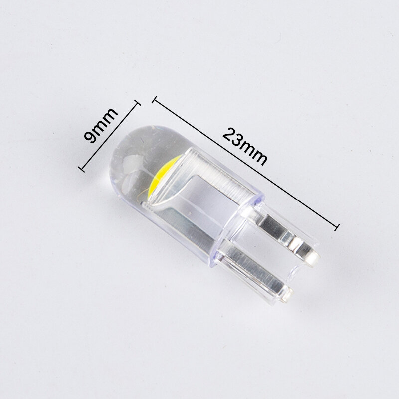 LED 자동차 번호판 램프, COB 유리, W5W, T10, 6000K, 흰색