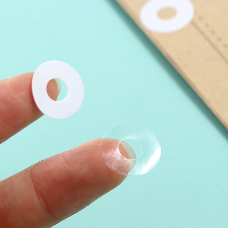 แหวนกาวเสริมแรง15มม. สติกเกอร์กลมสำหรับนักเรียนสติกเกอร์กระดาษสติกเกอร์กระดาษเจาะรูป้องกันการเสริมแรง