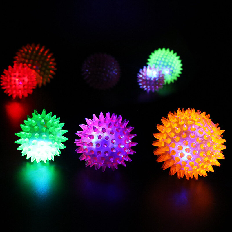 2022 Hot Sale New Dog Toys Colorful Luminous Dog Chew Playing Toy Elastic Ball Random Color Small Pet Supplies