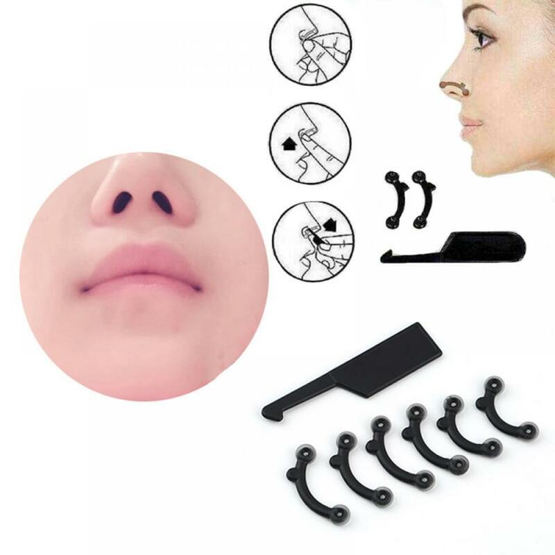 6ピース/セット美容鼻アップリフティングブリッジボディシェイパーマッサージツール3サイズ痛み鼻グシェーピングクリップクリッパー女性ガール美容ツール